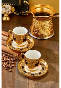 Resim Cooker Royal Crest 90 Ml 2 Kişilik Porselen Kahve Fincan Takımı Ckr3870 Siyah 