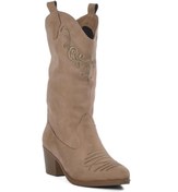 Resim Park Moda K876 Vizon Süet Kadın Western Bot 