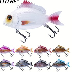 Resim Goture 1pc Gerçekçi Titreşimli Balık Yemi, Yumuşak Reçine Malzemesi ile Benzeri Olmayan Yüzgeçler, Levrek, Alabalık, Kedi Balığı, Tatlı Su ve Tuzlu Su Olta Yemi 