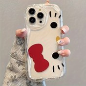 Resim Sevimli Sanrio Kırmızı Fiyonklu Kedi Desenli Hava Yastıklı Düşmeye Karşı Koruyucu Telefon Kılıfı Apple 16/15/14/13/12/7/8/7plus/8plus/XSMAX/XS/X/XR için Uygun 