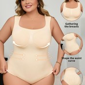 Resim Plus Beden Dikişsiz Kadın Yüksek Bel Bodysuit - Orta Destekli Karın Kontrolü Şekillendirici İç Giyim, 90D Boyut Etiketi ile Nefes Alabilir Esnek Kumaş, Duruş Düzeltme & Günlük Kullanım için, Zarif Düz Renkli, Rahat İç Çamaşırı, Şık Tasarım, Yüksek Elastik Malzeme, Vücut Şekillendirme, Pürüzsüz Siluet, Yumuşak İçlik, Vücut Kontürleme 
