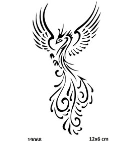 Resim Airbrush Tattoo Anka Kuşu Yapışkanlı Stencil Süsleme Ve Boyama Kalıbı Stencil Kalıp 