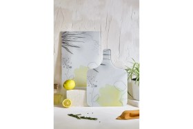 Resim Feyza Design Şık 2'li Cam Kesme Tahtası Seti 25X35, Isıya Dayanıklı ve Kırılmaz 