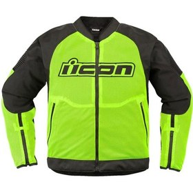 Resim Icon Overlord 3 Mesh Korumalı Motosiklet Montu Siyah Sarı 