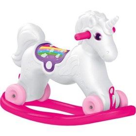 Resim NW NessiWorld Dolu Unicorn Sallanan Tekerlekli At 