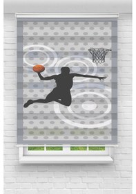 Resim Perdecizade Enxboy Basketbol Dijital Baskılı Zebra Perde-cocuk Odası-stor Perde Renkli 