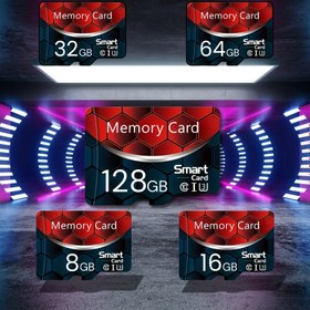 Resim Yüksek Hızlı Micro SD Kart 8GB/16GB/32GB/64GB/128GB, Class 10 TF Bellek Kartı - Tabletler, Kameralar, Telefonlar, Laptoplar, PC'ler ve Oyun Konsolları için - Adaptör Dahil (1 Adet) 