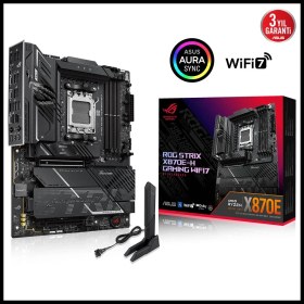 Resim Asus Rog Strıx X870E-H Gamıng Wıfı7, 4xddr5, 4xm.2, Dp, Hdmı, Type-C, Pcıe 5.0, Wi-Fi 7, Bluetooth V5.4, Am5 Soket Gamıng Anakart 