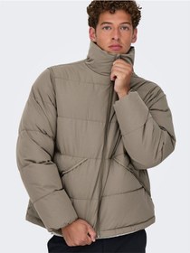 Resim Only & Sons Onspack Lıfe Puffer Jacket Otw Erkek Gri Mont - 22034718 Gri 