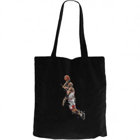 Resim Micheal Jordan Attempt Siyah Fermuarlı Bez Çanta Gabardin - Siyah 