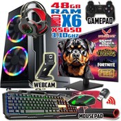Resim WARBOX Rottweiler Xeon X5650 3.10ghz 48gb Ram 512gb Ssd R7 240-4gb E.kartı 22" Monitör Gaming Bilgisayar 