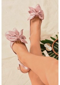 Resim Fox Shoes Pudra Saten Kumaş Kadın Topuklu Ayakkabı K922164804 