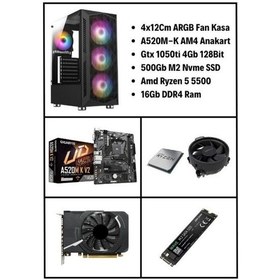 Resim Ramtech Ecogaming V30 R5-5500 16 GB 500 GB SSD GTX1050Ti Masaüstü Oyuncu Bilgisayarı 
