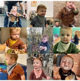 Resim Moly Yeni Doğan Bebek Bandana Önlükler Soft Cotton Cinsiyet Eşleştirilmiş 1 Boyut 0-36 Ay 