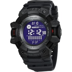 Resim Hanyang Siyah Smael Izle Erkekler Su Geçirmez 5ATM Alarm Kronograf Kronometre Spor Saat 8050 (Yurt Dışından) 