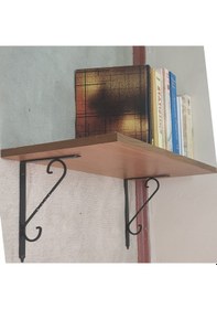 Resim Ferforje Raf Altı, Küçük, Siyah, Vidalar Dahil, 2 Adet Siyah 