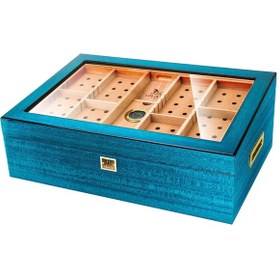 Resim Lubinski Camlı Humidor Puro Kutusu Mavi Lake 250s 