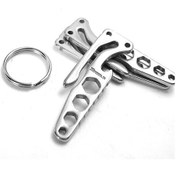 Resim Cep Karbon Paslanmaz Çelik Anahtarlık Şişe Açacağı Açık Spor Kamp Edc Aracı Gri 