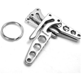 Resim Cep Karbon Paslanmaz Çelik Anahtarlık Şişe Açacağı Açık Spor Kamp Edc Aracı Gri 