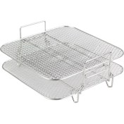 Resim Enigmatic 2 Katmanlı Hava Fritöz Rafı Istiflenebilir Izgara Rafı Paslanmaz Çelik 4.2-5.8qt Hava Fritöz Mutfak Fırın Vapur Ocak (Yurt Dışından) 