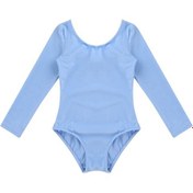 Resim Mavi Bale Kostümleri Çocuklar Uzun Kollu Dans Bodysuit Jimnastik Leotard Kız Bale Tutu Dancerwear Mavi 