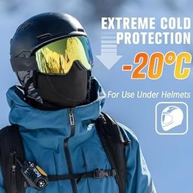 Resim HASAGEI Kar maskesi, kar maskesi, kayak maskesi, motosiklet, bisiklet, kış, dış mekan sporları, rüzgar geçirmez, sıcak, UV koruması, fırtına maskesi, kadın ve erkek 