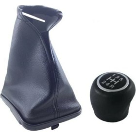 Resim İst-Oto Fiat Linea Vites Topuzu 5 Ileri + Vites Körüğü Siyah Set ( 2007 - 2015) 