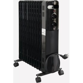 Resim Voltomat 2300W 11 Dilim Yağlı Radyatör Siyah - 2 Kademeli - Tekerlekli - Kontrol Lambalı - Termostatlı 