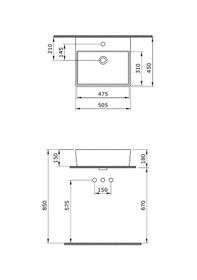 Resim Bocchi Milano Lavabo 50 CM Mat Kahverengi 1216-025-0126 