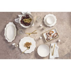 Resim Porland 04ALM007992 Tide Altın Yaldız 58 Parça 12 Kişilik Yemek Takımı 