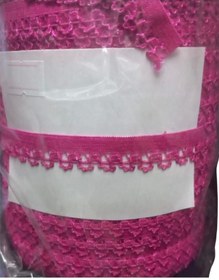 Resim Çamaşır Lastiği Dantelli 1 Cm 75 Metre 1 Top Fuşya 
