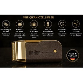 Resim Braun Br-002 Şarjlı Tıraş Makinesi Retro Premium Tasarım Seyahat Tipi 