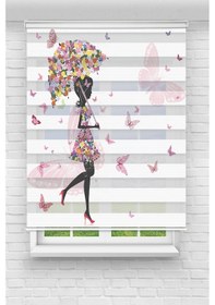 Resim Perdecizade Enxboy Şemşiyeli Arap Kız Dijital Baskılı Zebra Perde-cocuk Odası-stor Perde Pz-741 Renkli 