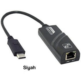 Resim Siyah Type-c Ethernet Kablo Dönüştürücü Usb-c Girişli Windows Ve Android Cihazlara Tam Uyumlu McStorey