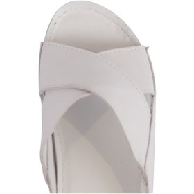 Resim Napa Shoes Ortopedik Konforlu Çapraz Bantlı Kadın Terlik Napa-312 Beyaz 
