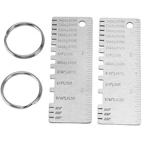 Resim Konesam 2 Adet Paslanmaz Çelik Levha Kaynak Kalınlık Ölçer - Tel Çapı Ve Boyut Kontrolü, Hassas Ölçüm Aracı 