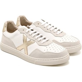 Resim Beyaz Deri-gold Sneaker Günlük Kadın Rc-25y-006-m44 John May Beyaz Cilt-altın Beyaz Deri-gold Beyaz - Altın 