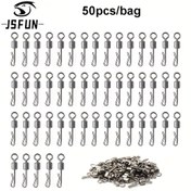 Resim JSFUN 50 adet/paket Balıkçılık Hızlı İğne Deniz Balıkçılığı Yemi Amerikan Tarzı Hızlı Asma Sekiz Karakter Halka Q Tipi Asma İğne Bağlantı Elemanı 8 Karakter Halka Balıkçılık Aksesuarları 