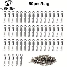 Resim JSFUN 50 adet/paket Balıkçılık Hızlı İğne Deniz Balıkçılığı Yemi Amerikan Tarzı Hızlı Asma Sekiz Karakter Halka Q Tipi Asma İğne Bağlantı Elemanı 8 Karakter Halka Balıkçılık Aksesuarları 