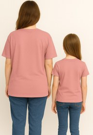 Resim SVART WEAR MAMA MINI Leopar Anne Kız Kombin Tişört Takımı T-Shirt Twin Anne Kız Çocuk Oversize (TEKLİ FİYAT) 
