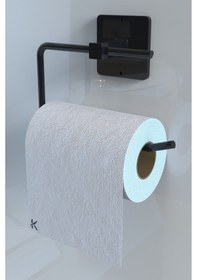 Resim Karteya Yapışkanlı Siyah Tuvalet Kağıdı Tutacağı/tuvalet Wc Kağıtlık Siyah 