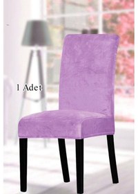 Resim StarMall Ipek Kadife Sandalye Kılıfı Sandalye Örtüsü Lastikli Standart 1 Adet Lila 