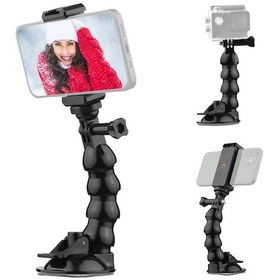 Resim Jeemson 16cm 360 Döner Plastik Süspansiyon Sünger Tutucu, Telefon Kolu İle Ev Araç Cam Yüzeyler İçin Vlog Canlı Yayın Gps 