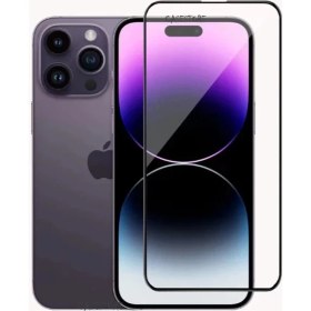 Resim M.TK Moveteck Apple Iphone 14 Pro Max Uyumlu Tam Kaplayan Seramik Esnek Ekran Koruyucu Kırılmaz Cam Şeffaf 
