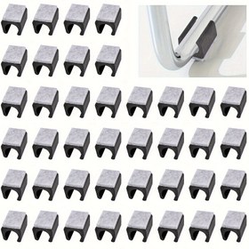 Resim 40 Paketlik U-Şekilli Plastik Sandalye Bacak Koruyucuları, Keçe Pedli, 15mm Kaymaz Zemin Koruyucuları, Daire Kaykay Tabanı Sandalyeler için Gürültü Azaltıcı Sandalye Tüp Kapakları, Çiziklere Dayanıklı, Dayanıklı Siyah Sandalye Bacak Uçları 