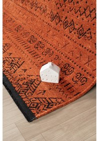 Resim Gaia Kiremit Halı Yıkanabilir Kaymaz Taban Şönil Kilim Dokuma Pamuk Taban Kilim 10322 Kiremit 