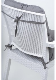 Resim Neva Pofidik Antrasit Arkalıklı Sandalye Minderi Özel Dikişli Bağcıklı 44x84 Cm Antrasit 