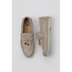 Resim Bueno Shoes Bej Süet Erkek Klasik Ayakkabı Deri Malzeme 