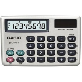 Resim Casio SL-787TV-GD 8 Hane Gümüş Renk Cep Tipi Hesap Makinesi 