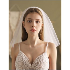Resim bbays new trend Çift Katlı Duvak Gelin Nikah Kep,vualet Gelin Duvağı Tokalı 